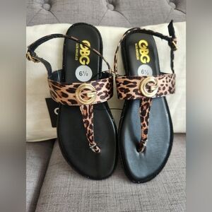 GBG Los Angeles Women's Leopard Print Sandals